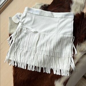 Alter’d State White Fringe Mini Skirt